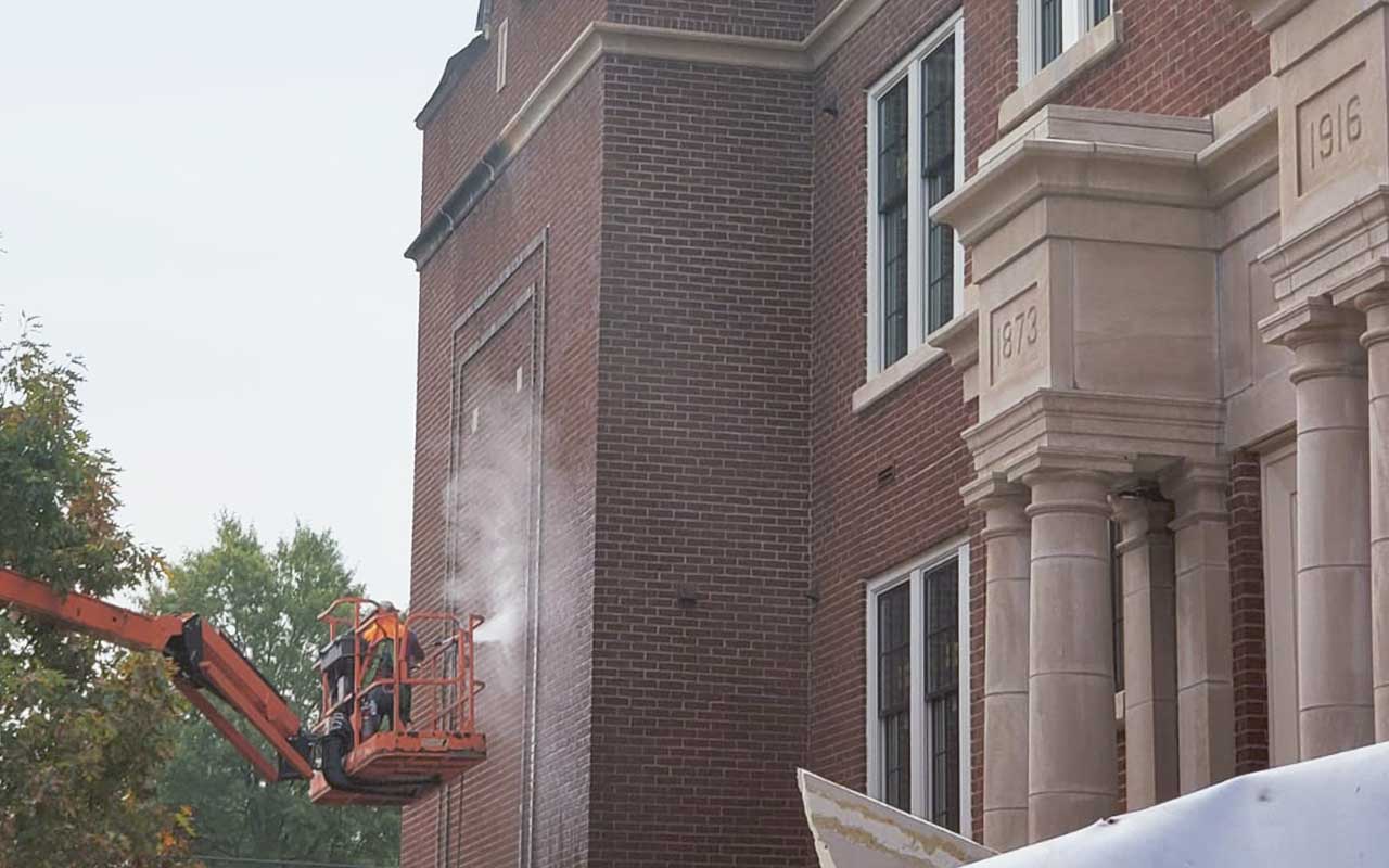 Brick Cleaning and Sealing Services Performed on Historic Building in Nashville Tennessee